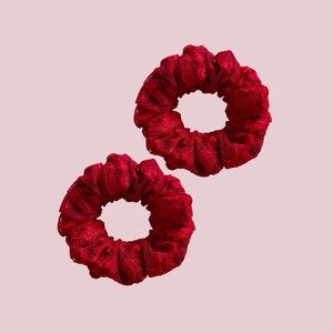 Elegant Red Scrunchie Set